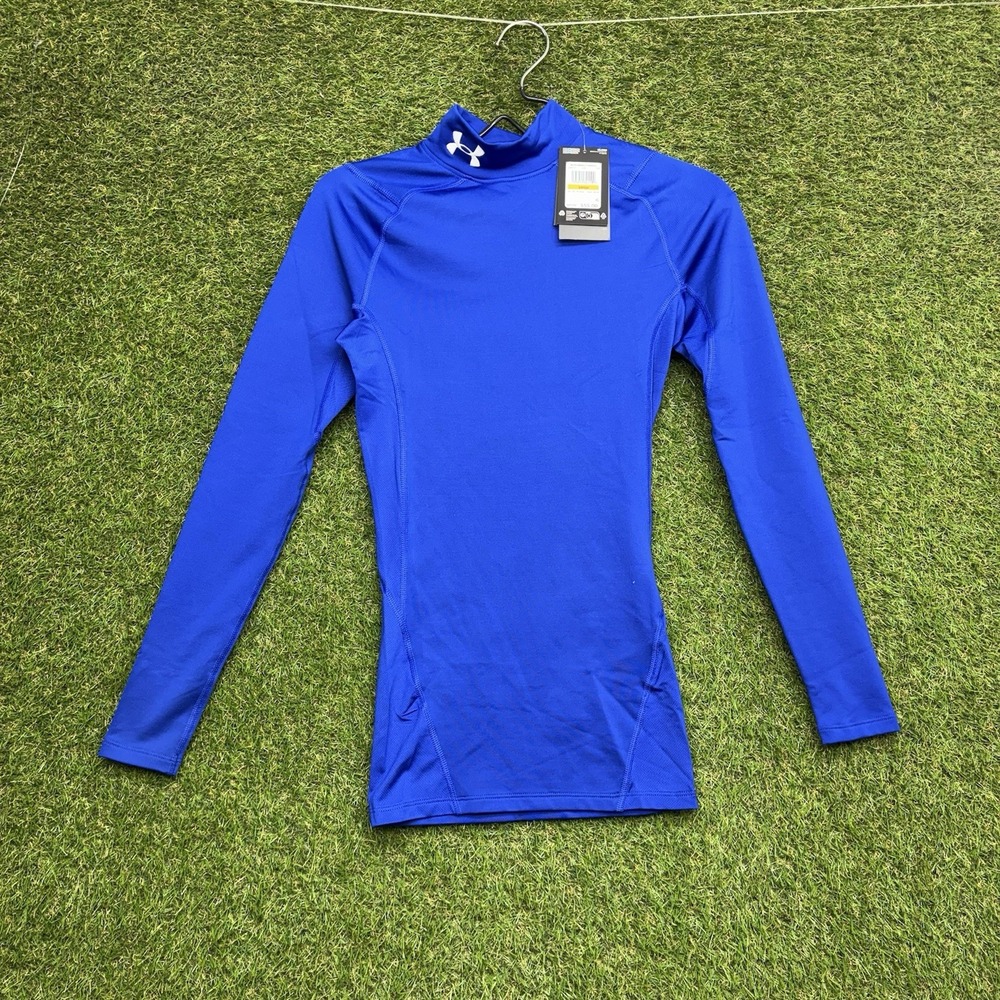 Under Armour Cold Gear Compression Shirt Mens Small Long Sleeve Blue NWT